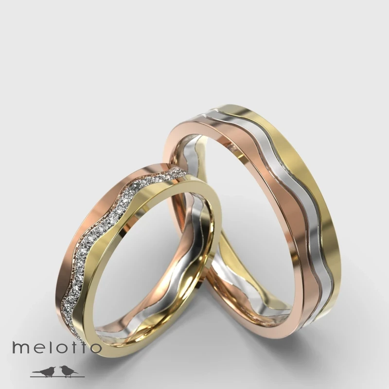 Обручальная пара Trinity wave