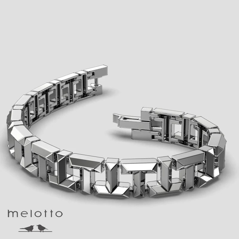 Браслет с буквой Т из белого золота