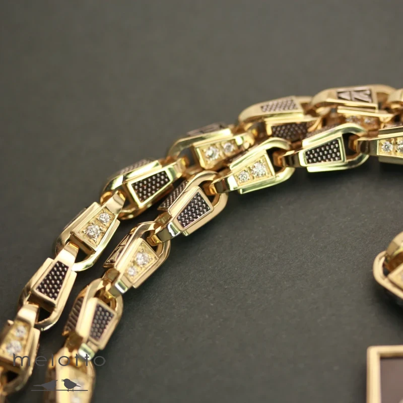 Цепь "Именная" из золота с бриллиантами Цепь "Именная" из золота с бриллиантами