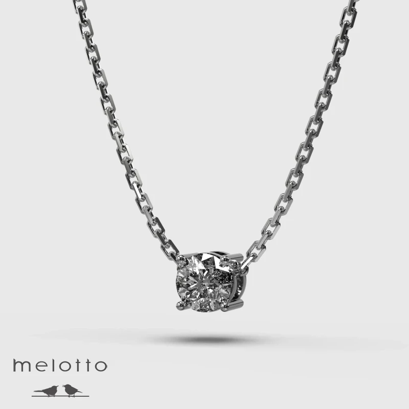 Кулон-колье из белого золота с муассанитом