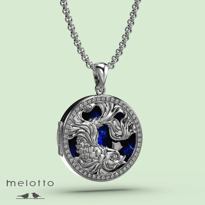 Кулон Золотая рыбка из золота для фото