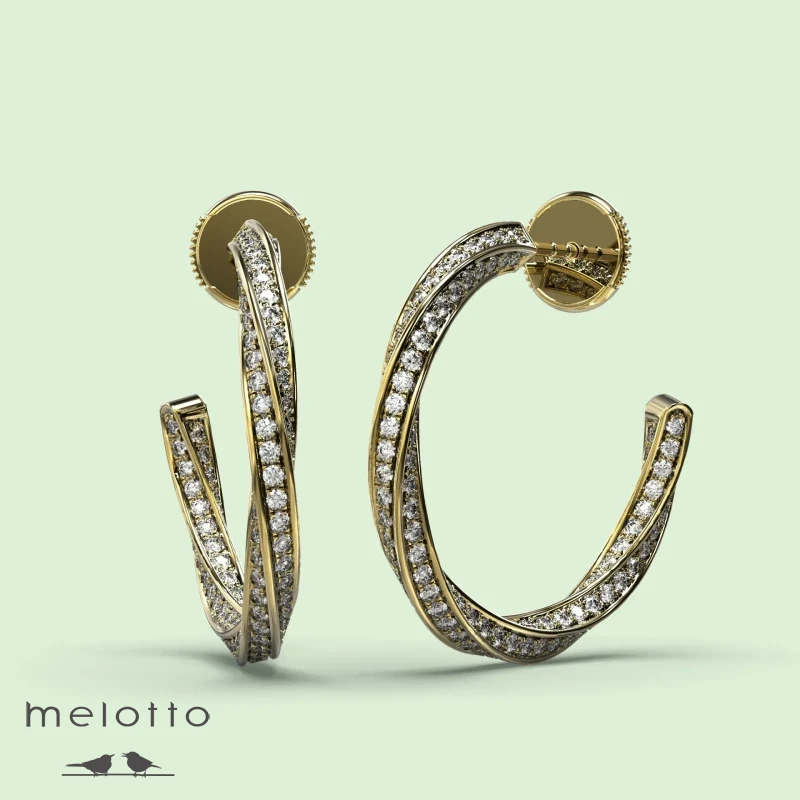 Серьги конго с бриллиантами