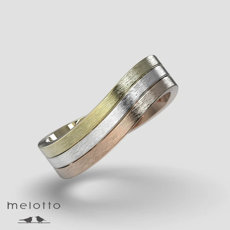 Обручальное кольцо Волна Тринити