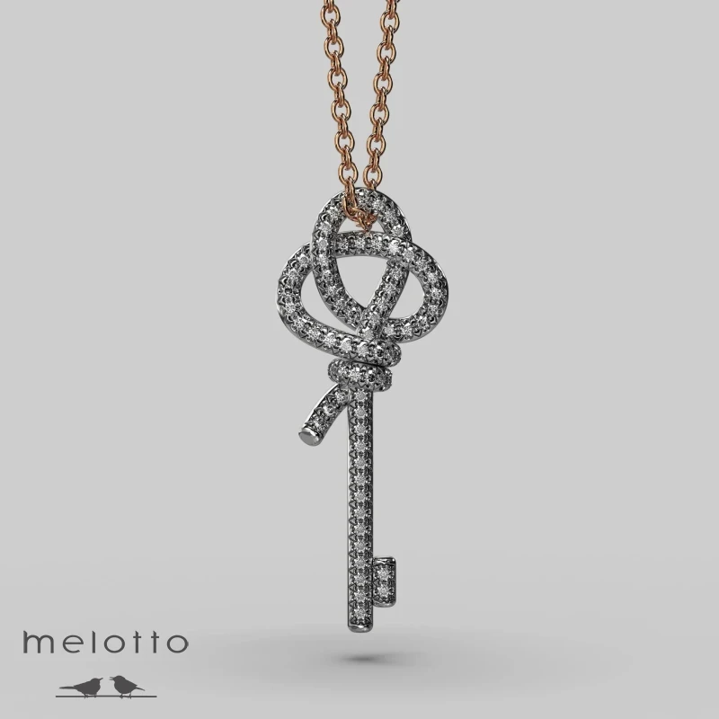 Золотой ключик с бриллиантами на 1 карат. Золотой ключик с бриллиантами на 1 карат.