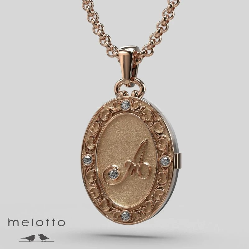 Кулон на заказ с бриллиантами и инициалом А Кулон на заказ с бриллиантами и инициалом А
