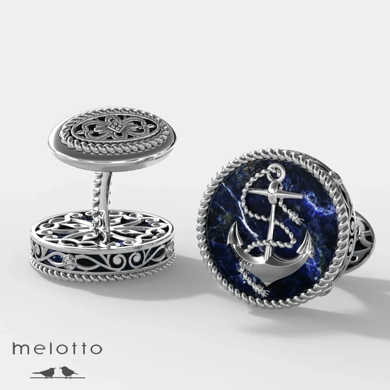 Запонки из золота Море