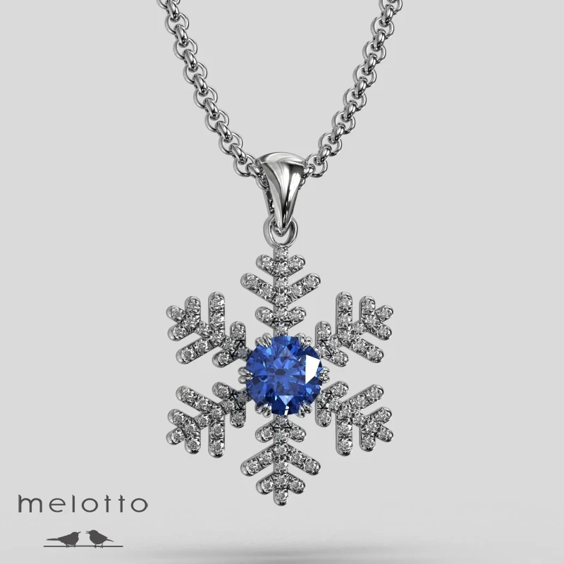 Снежинка с бриллиантами и топазом Снежинка с бриллиантами и топазом