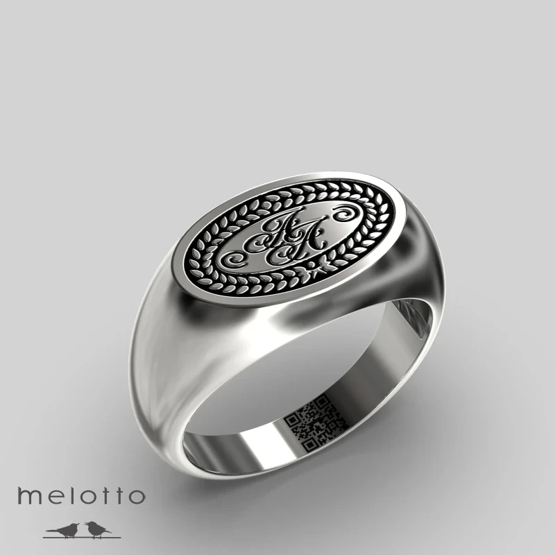 Кольцо мужское с инициалами А&А