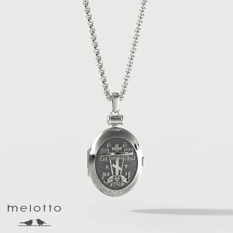 Медальон под два фото с изображением креста Медальон под два фото с изображением креста