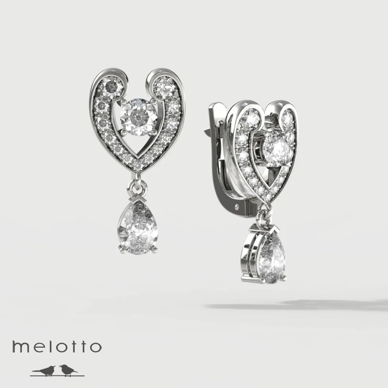 Серьги «Бриллиантовое сердце»