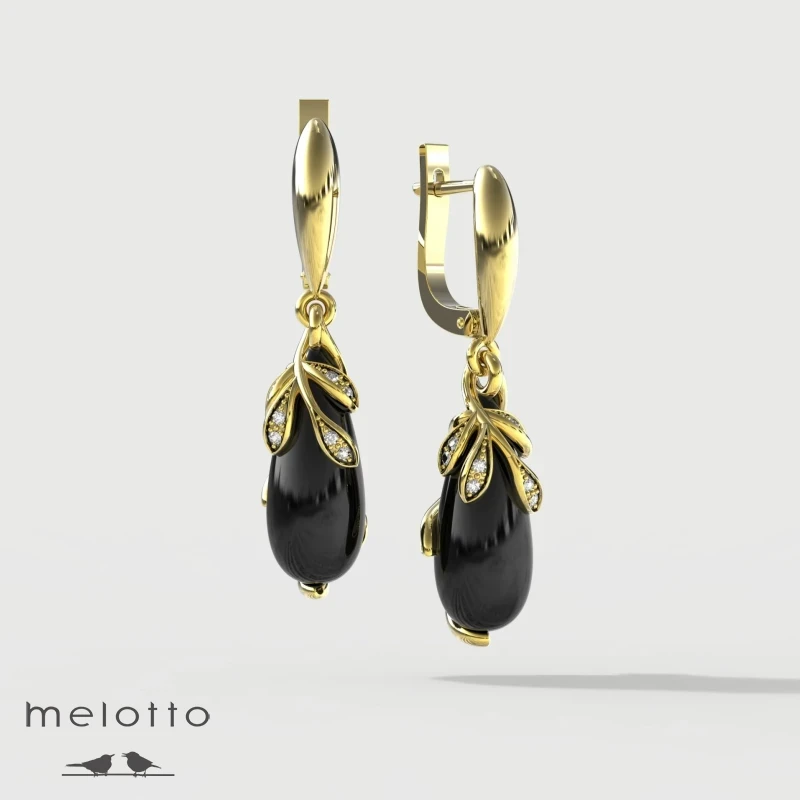 Вечерние золотые серьги