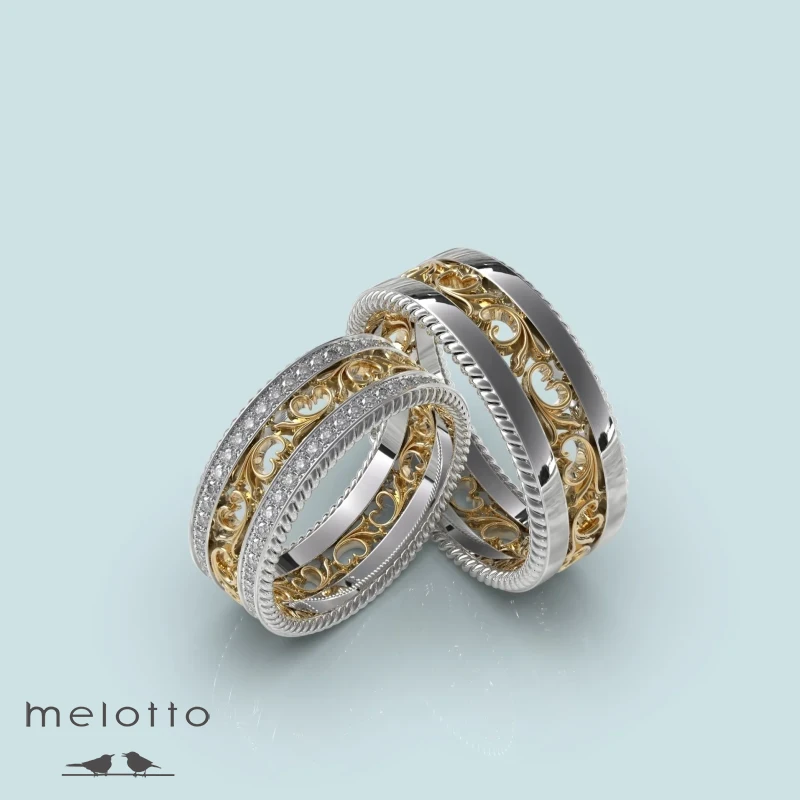 Комбинированные обручальные кольца