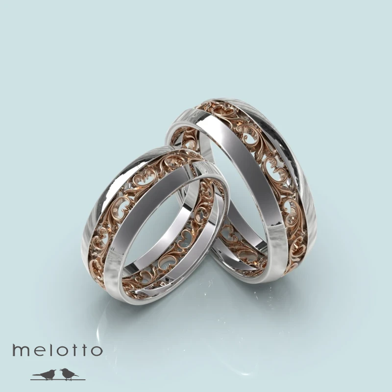 Обручальные кольца с рельефным узором Обручальные кольца с рельефным узором