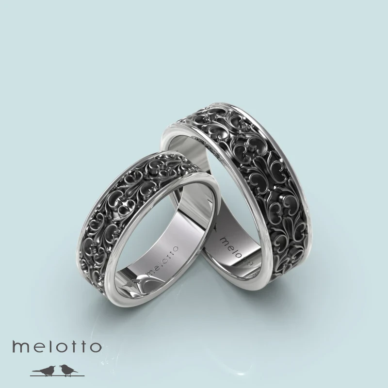 Парные авторские обручальные кольца