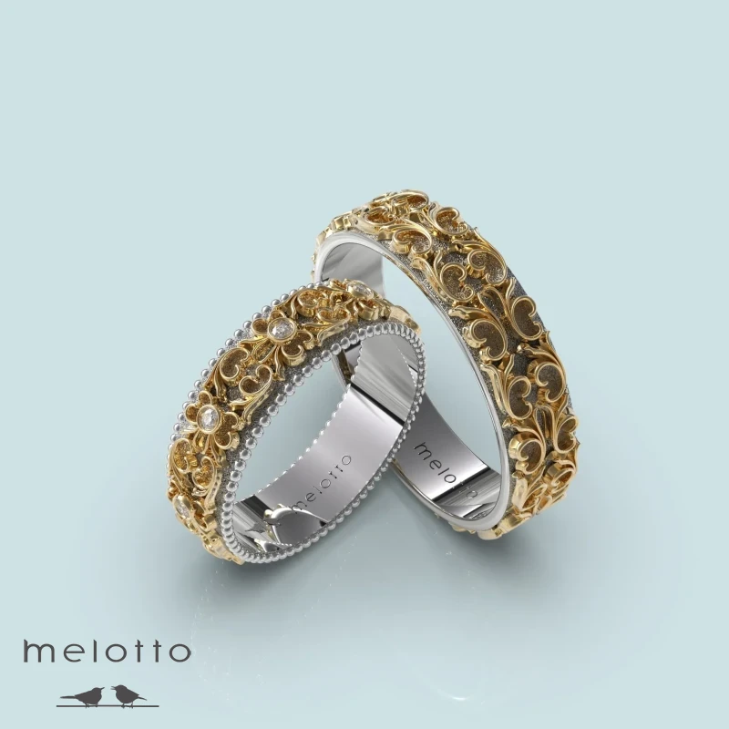 Парные винтажные обручальные кольца