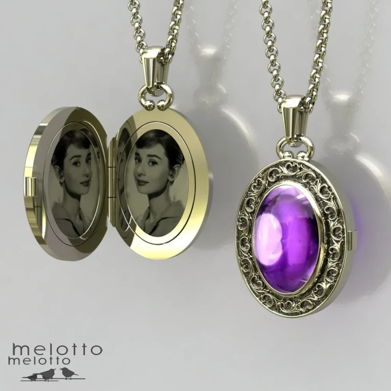 Медальон с аметистом