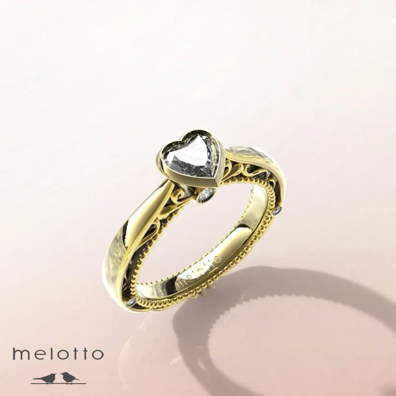 Кольцо с бриллиантом «Heureux le coeur»