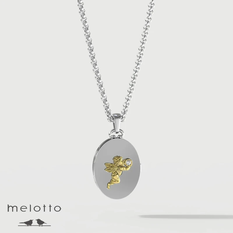 Открывающийся медальон с ангелом под 2 фото