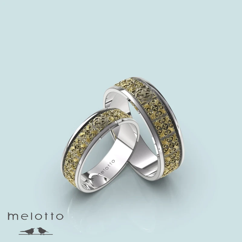 Парные обручальные кольца с оберегом Парные обручальные кольца с оберегом