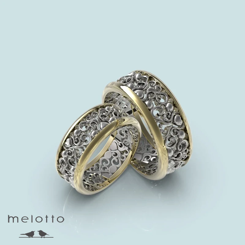 Парные обручальные кольца с узорами