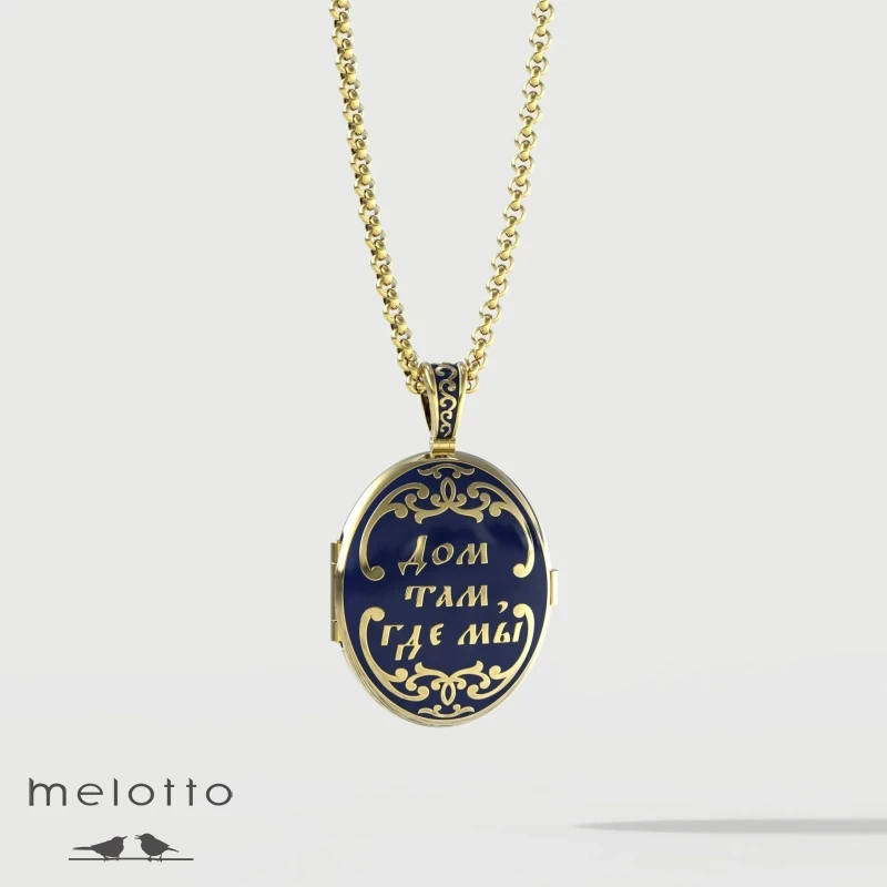 Медальон под 2 фото с эмалью