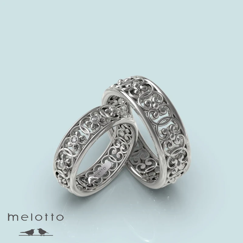 Винтажные обручальные кольца с бриллиантами