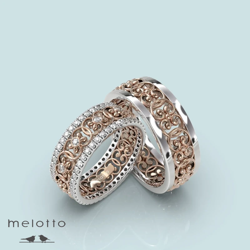 Обручальные кольца с пышном узором Обручальные кольца с пышном узором