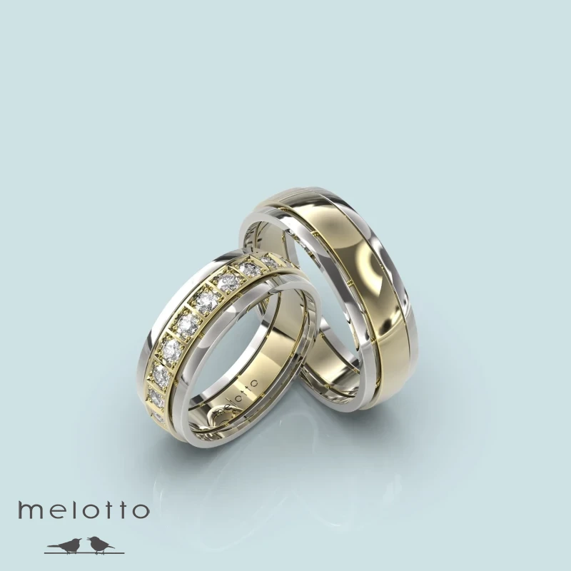 Двухцветные свадебные кольца Двухцветные свадебные кольца