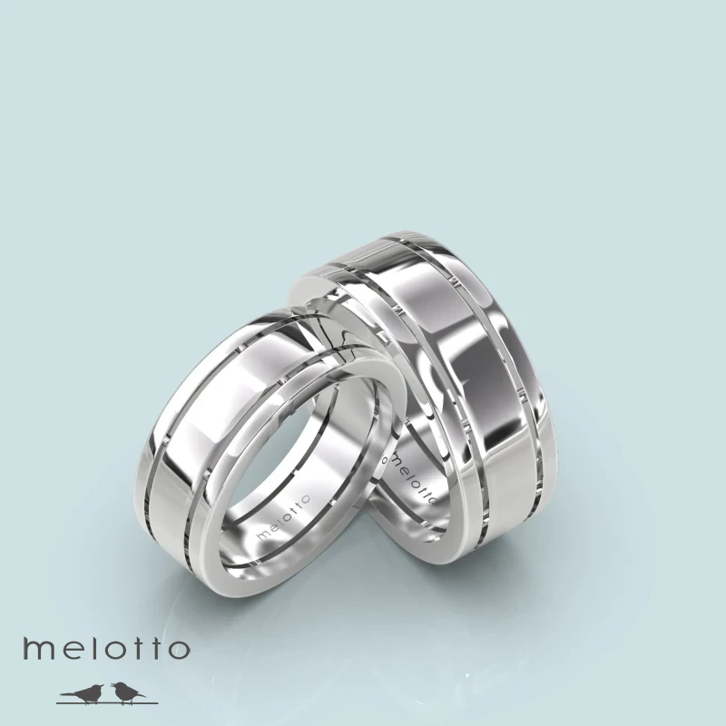 Двухцветные глянцевые обручальные кольца