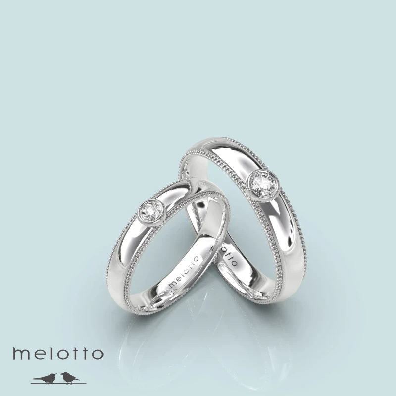 Узкие обручальные кольца с одним бриллиантом Узкие обручальные кольца с одним бриллиантом