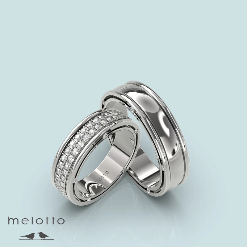 Обручальные кольца с бриллиантовой россыпью