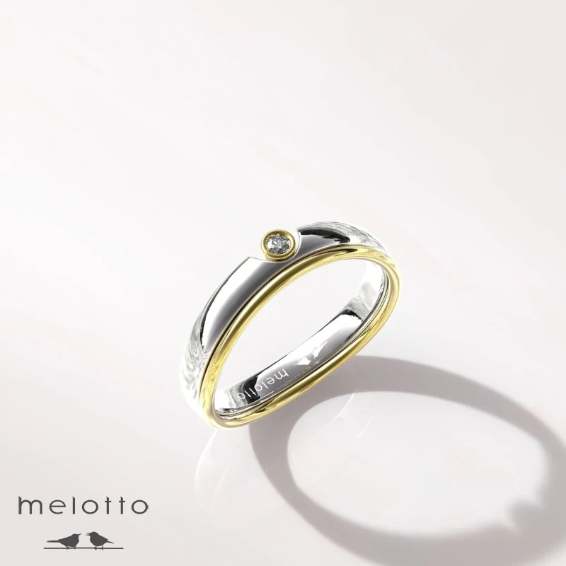 Женское обручальное кольцо «Два цвета»