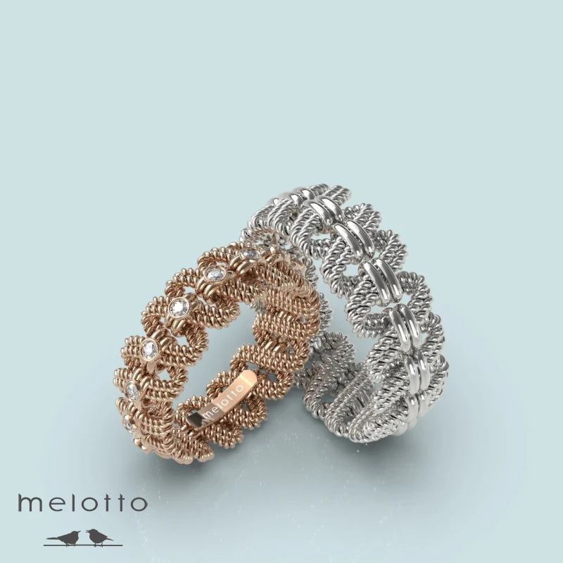 Необычные витые обручальные кольца