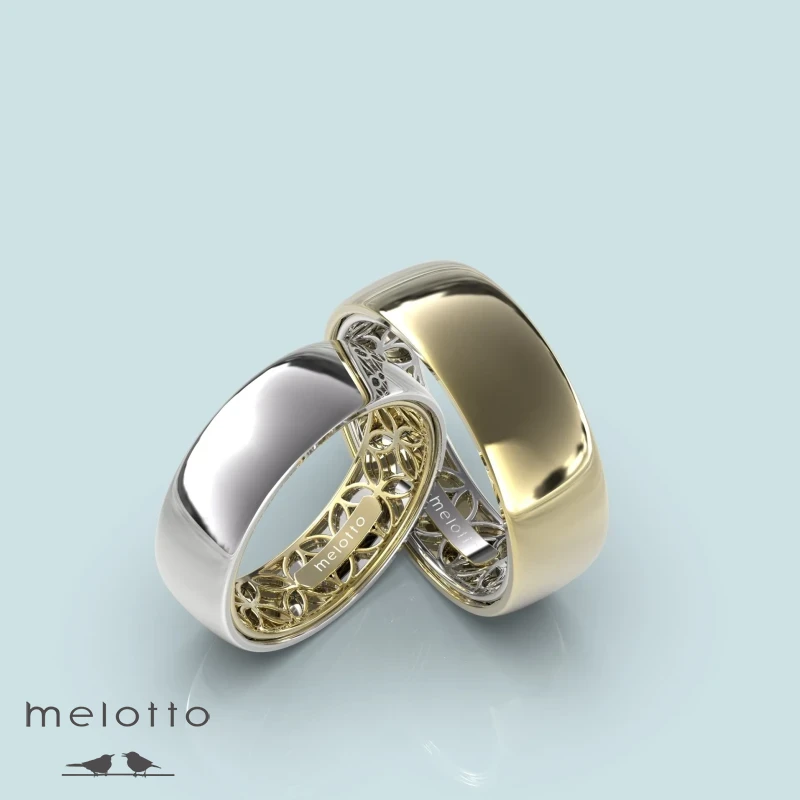 Классические двухцветные обручальные кольца Классические двухцветные обручальные кольца