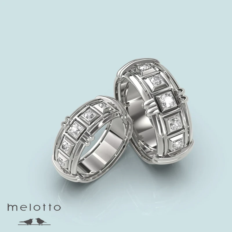 Обручальные кольца из белого золота «Милотто»