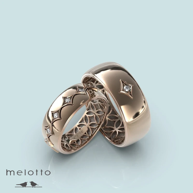 Гладкие обручальные кольца с бриллиантами