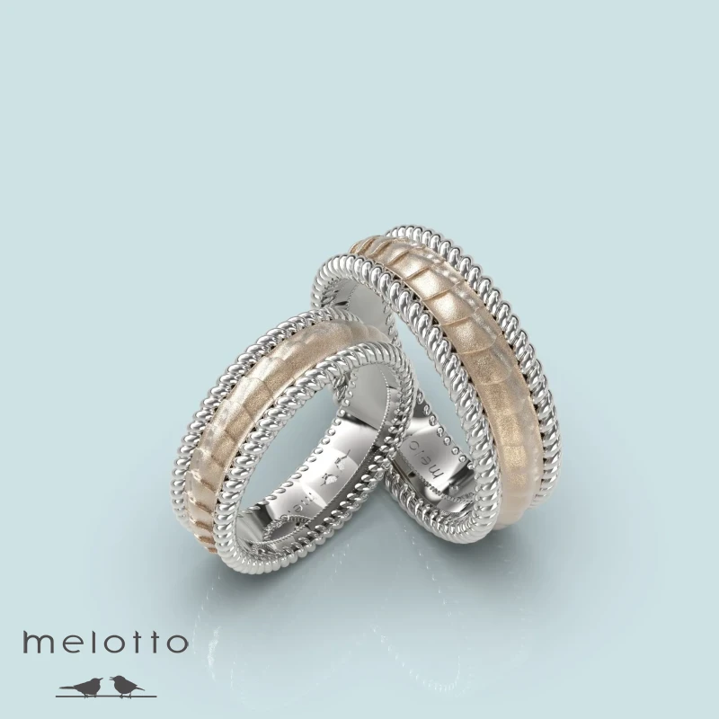 Дизайнерские комбинированные обручальные кольца