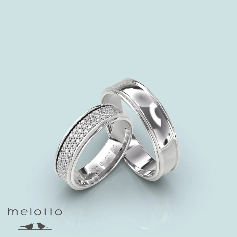 Обручальные кольца в белом золоте с бриллиантами