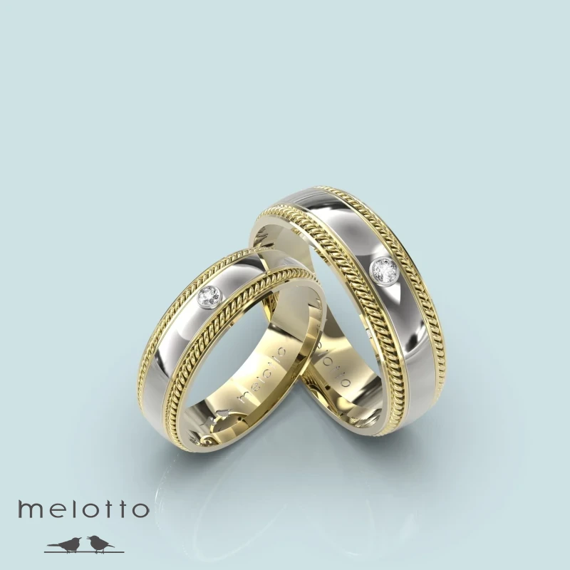 Комбинированные классические обручальные кольца