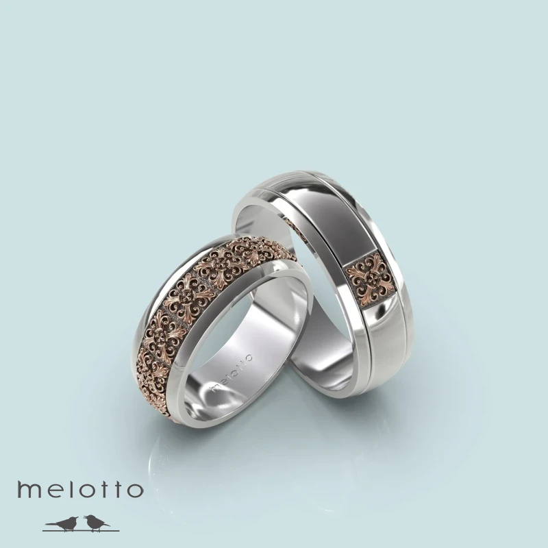 Винтажные комбинированные обручальные кольца Винтажные комбинированные обручальные кольца