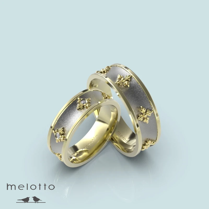 Вогнутые парные обручальные кольца