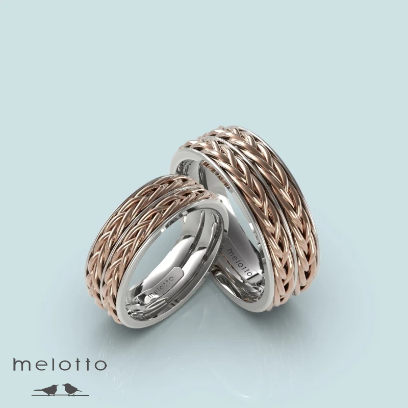 Широкие дизайнерские обручальные кольца с узором