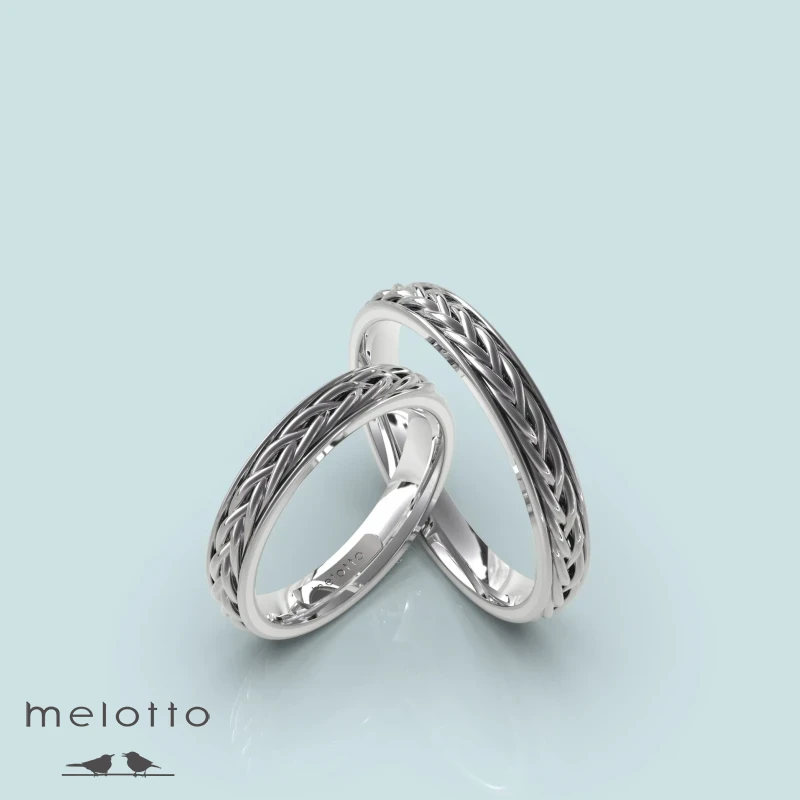 Узкие обручальные кольца с плетеной проволокой