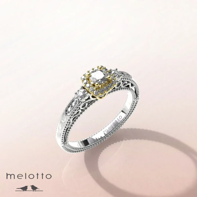 Комбинированное кольцо с бриллиантом Комбинированное кольцо с бриллиантом