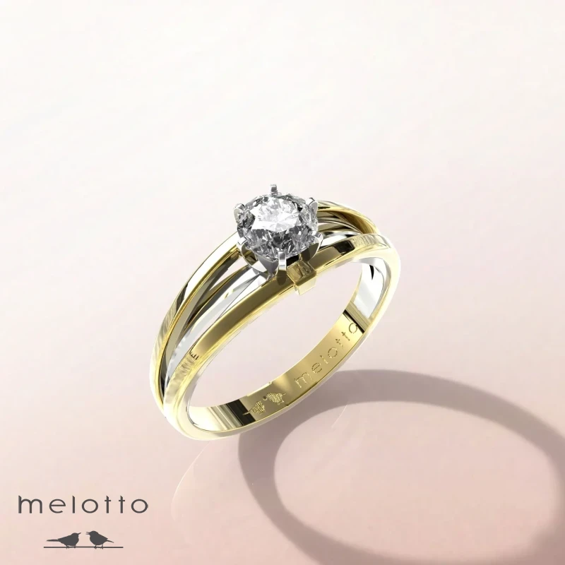 Кольцо с бриллиантом  «Triple plaisir» Кольцо с бриллиантом  «Triple plaisir»