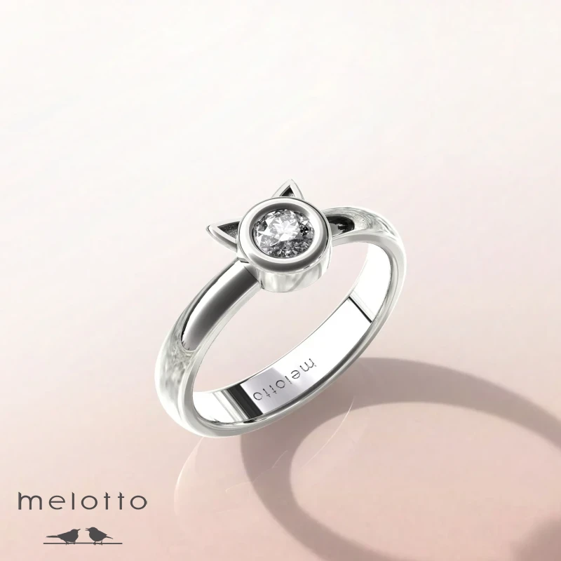 Кольцо с бриллиантом «Cat in love» Кольцо с бриллиантом «Cat in love»