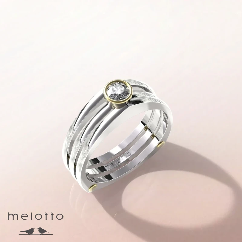 Кольцо с бриллиантом «Tre strade» Кольцо с бриллиантом «Tre strade»