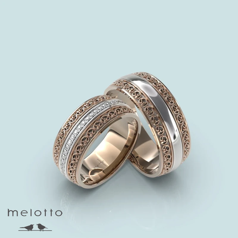 Винтажные широкие обручальные кольца