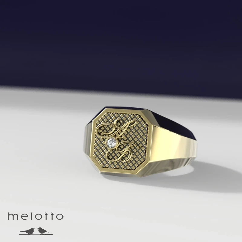 Мужская печатка с инициалами