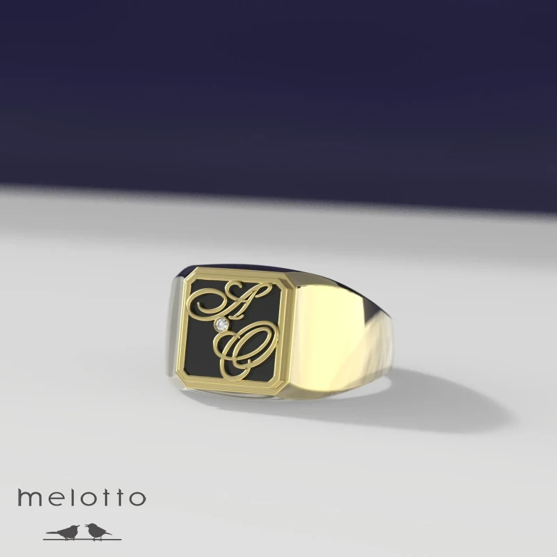 Мужское кольцо с ониксом